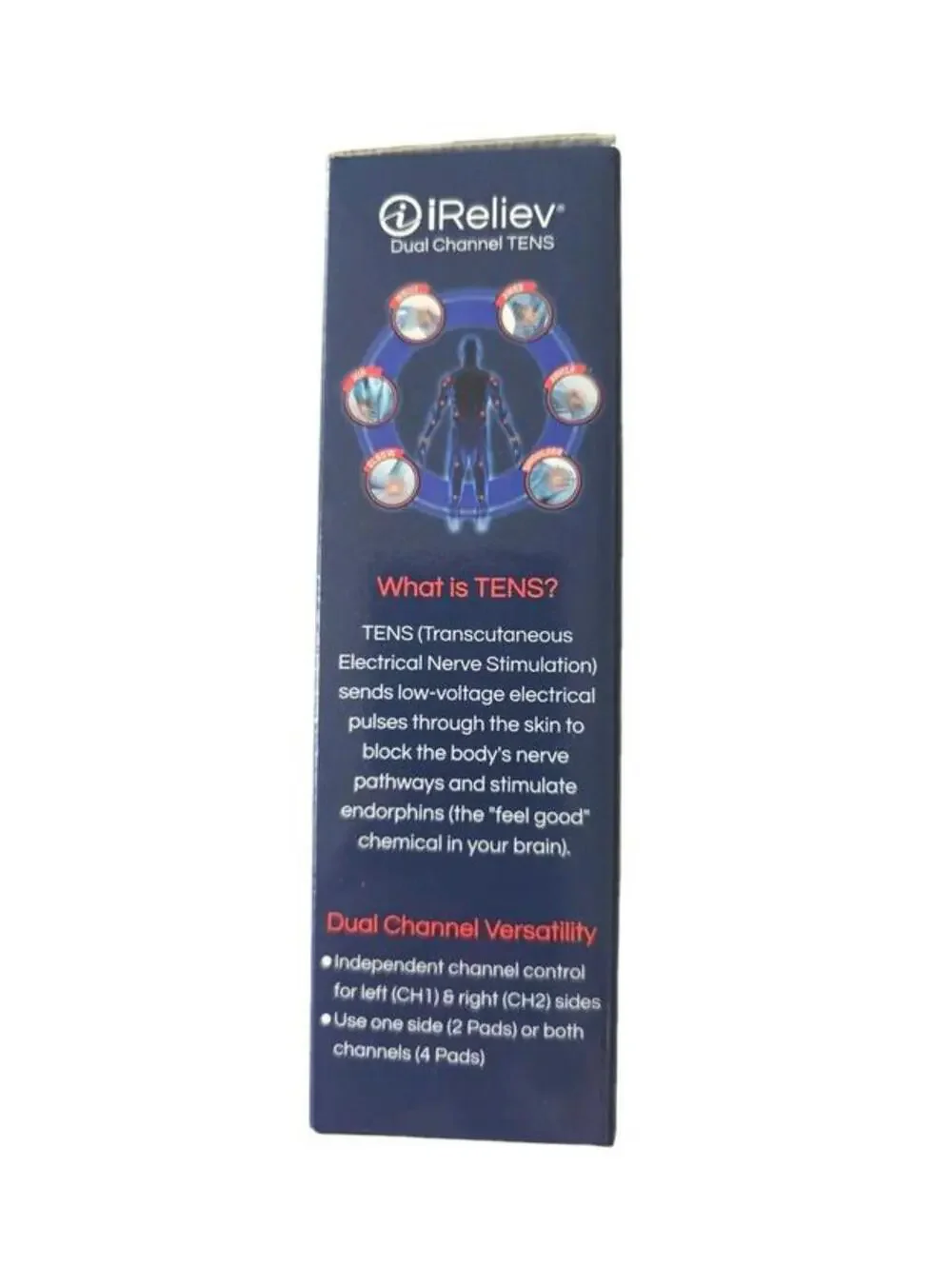 iReliev TENS Pain Relief System Wired Electrical 8 Programs Model ET-1313